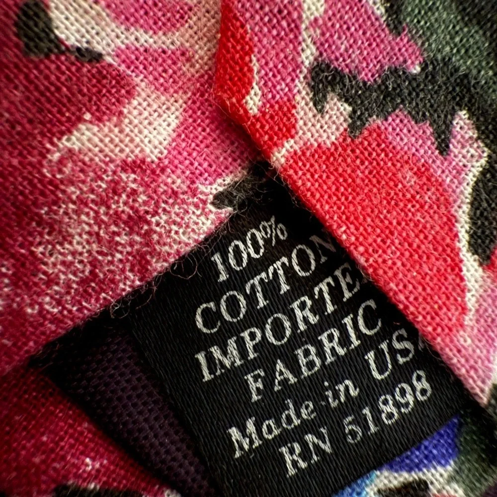 Banana Republic Vintage Floral Tie Safari Travel Archive Statement 1980s